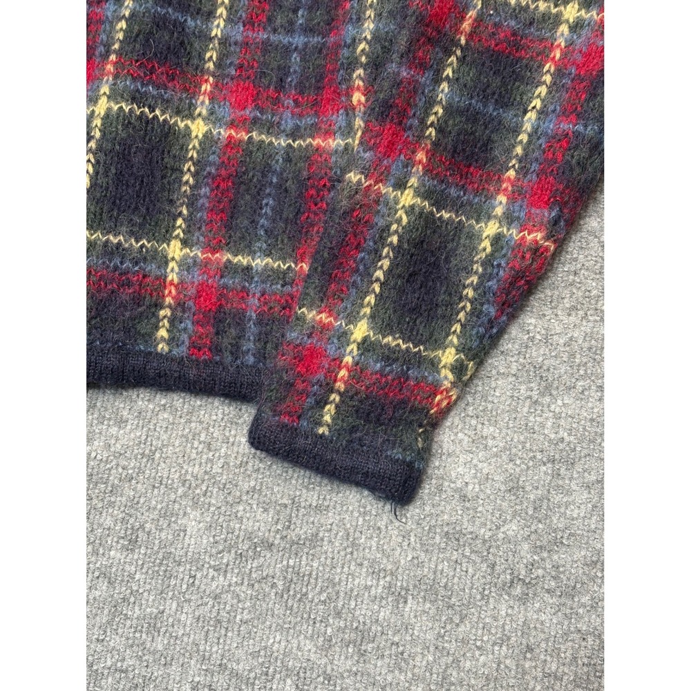 Vintage Paul Harris Design Mohair Blend Plaid Zip‎ Up Cardigan Sweater Medium - Picture 9 of 10